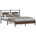 Miniatyrbilde 2 av 11: vidaXL Sengeramme uten madrass brun eik 140x200 cm konstruert tre