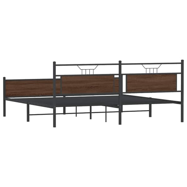 vidaXL sengeramme uden madras 193x203 cm metal brun egetræsfarve