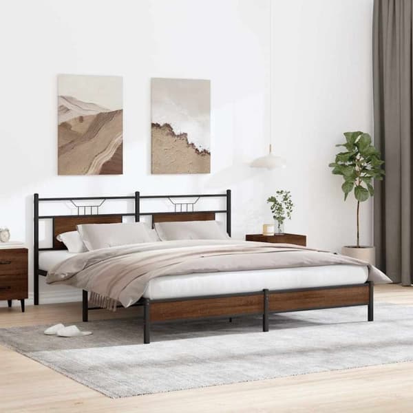 vidaXL Sengeramme uten madrass brun eik 183x203 cm konstruert tre