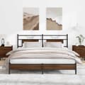 Miniatyrbilde 6 av 11: vidaXL Sengeramme uten madrass brun eik 183x203 cm konstruert tre