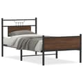Miniatyrbilde 3 av 11: vidaXL Sengeramme uten madrass brun eik 75x190 cm konstruert tre
