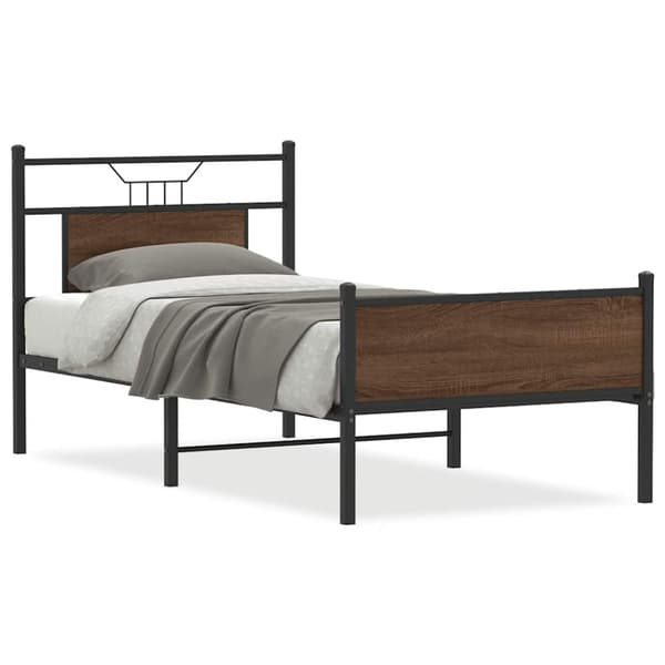vidaXL Sengeramme uten madrass brun eik 75x190 cm konstruert tre