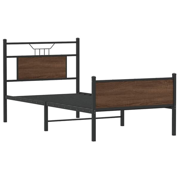 vidaXL Sengeramme uten madrass brun eik 75x190 cm konstruert tre