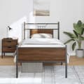 Miniatyrbilde 5 av 11: vidaXL Sengeramme uten madrass brun eik 75x190 cm konstruert tre