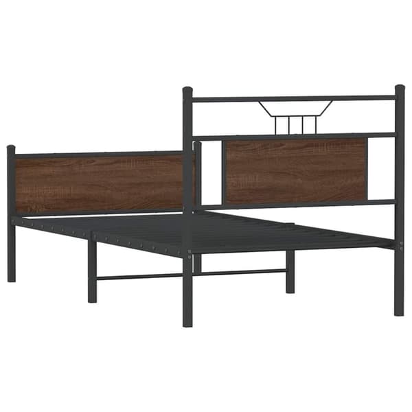 vidaXL Sengeramme uten madrass brun eik 75x190 cm konstruert tre