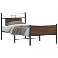 Miniatyrbilde 2 av 11: vidaXL Sengeramme uten madrass brun eik 75x190 cm konstruert tre