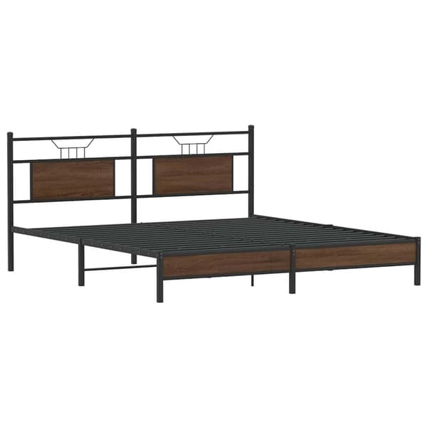 vidaXL sengeramme 160x200 cm uden madras konstrueret træ brunt eg