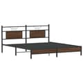 Miniatyrbillede 4 af 11: vidaXL sengeramme 160x200 cm uden madras konstrueret træ brunt eg