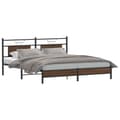 Miniatyrbillede 2 af 11: vidaXL sengeramme 160x200 cm uden madras konstrueret træ brunt eg