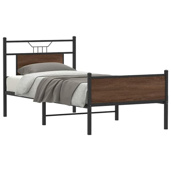 vidaXL sengeramme 80x200 cm uden madras konstrueret træ brunt eg