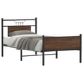 Miniatyrbillede 2 af 11: vidaXL sengeramme 80x200 cm uden madras konstrueret træ brunt eg