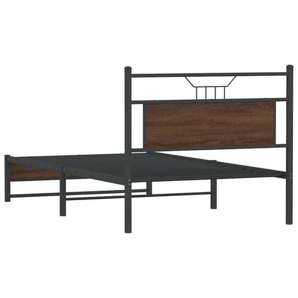 vidaXL Sängynrunko ilman patjaa ruskea tammi 100x190 cm tekninen puu