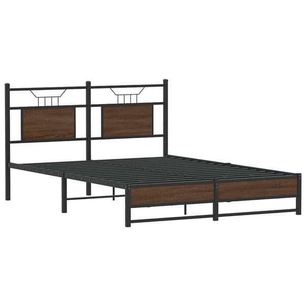 vidaXL Sängynrunko ilman patjaa ruskea tammi 150x200 cm tekninen puu