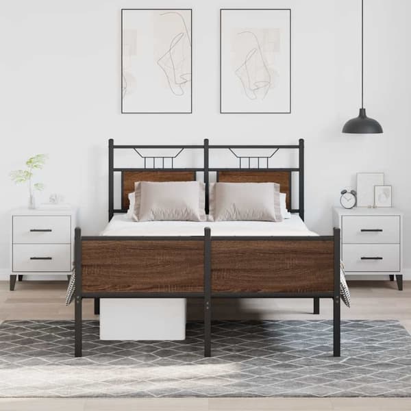 vidaXL Sengeramme uten madrass brun eik 120x190 cm konstruert tre