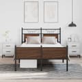 Miniatyrbilde 5 av 11: vidaXL Sengeramme uten madrass brun eik 120x190 cm konstruert tre