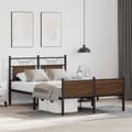Miniatyrbilde 6 av 11: vidaXL Sengeramme uten madrass brun eik 120x190 cm konstruert tre
