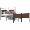 Miniatyrbilde 1 av 11: vidaXL Sengeramme uten madrass brun eik 120x190 cm konstruert tre