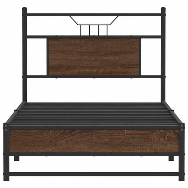 vidaXL Sängynrunko ilman patjaa ruskea tammi 90x200 cm tekninen puu