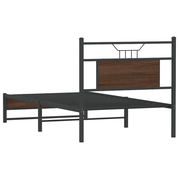 vidaXL Sängynrunko ilman patjaa ruskea tammi 90x200 cm tekninen puu