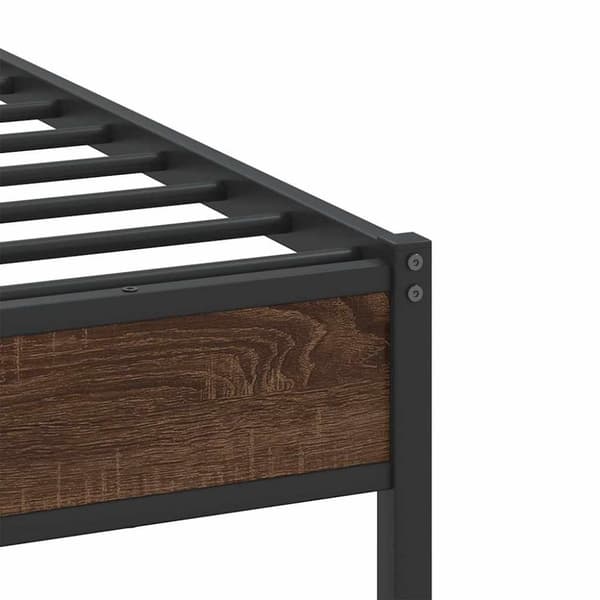 vidaXL Sängynrunko ilman patjaa ruskea tammi 90x200 cm tekninen puu