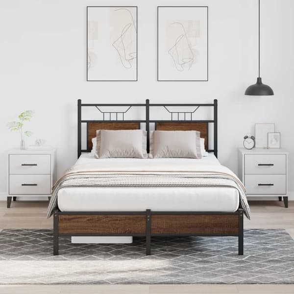 vidaXL Sengeramme uten madrass brun eik 120x190 cm konstruert tre