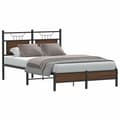Miniatyrbilde 2 av 11: vidaXL Sengeramme uten madrass brun eik 120x190 cm konstruert tre