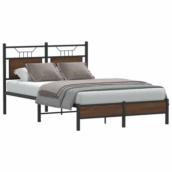 vidaXL Sengeramme uten madrass brun eik 120x190 cm konstruert tre