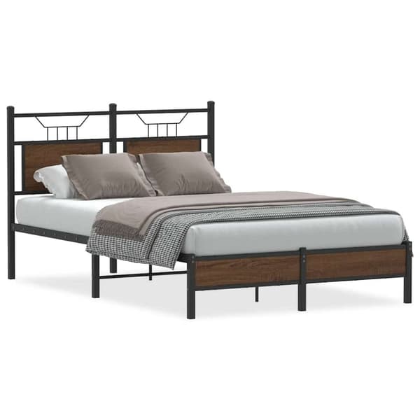vidaXL Sengeramme uten madrass brun eik 120x190 cm konstruert tre