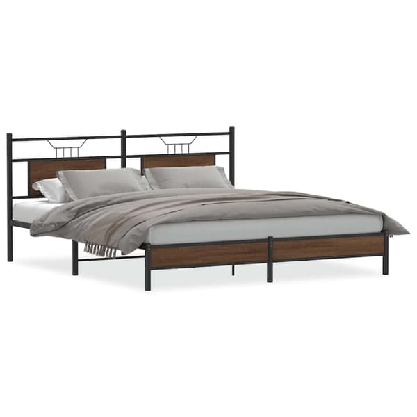 vidaXL Sengeramme uten madrass brun eik 160x200 cm konstruert tre