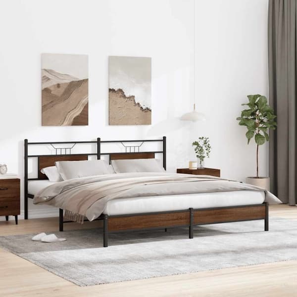 vidaXL Sengeramme uten madrass brun eik 160x200 cm konstruert tre
