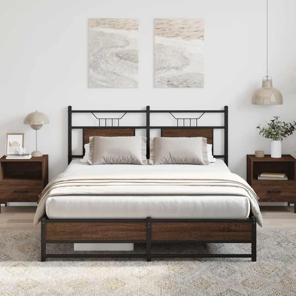 vidaXL Sengeramme uten madrass brun eik 150x200 cm konstruert tre