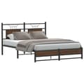 Miniatyrbilde 2 av 11: vidaXL Sengeramme uten madrass brun eik 150x200 cm konstruert tre
