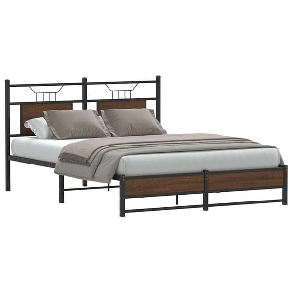 vidaXL Sengeramme uten madrass brun eik 137x190 cm konstruert tre