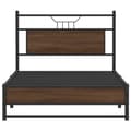 Miniatyrbillede 7 af 11: vidaXL sengeramme uden madras 107x203 cm konstrueret træ brunt eg