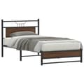 Miniatyrbillede 2 af 11: vidaXL sengeramme uden madras 107x203 cm konstrueret træ brunt eg
