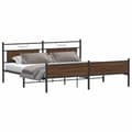 Miniatyrbilde 4 av 11: vidaXL Sengeramme i metall uten madrass brun eik 200x200 cm
