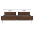 Miniatyrbilde 7 av 11: vidaXL Sengeramme i metall uten madrass brun eik 200x200 cm