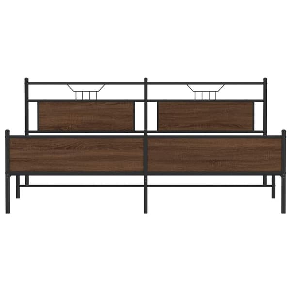 vidaXL sengeramme uden madras 200x200 cm metal brun egetræsfarve