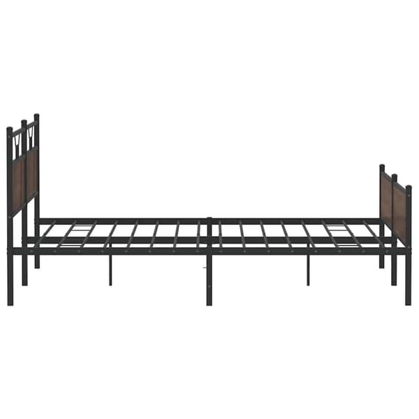 vidaXL sengeramme uden madras 200x200 cm metal brun egetræsfarve