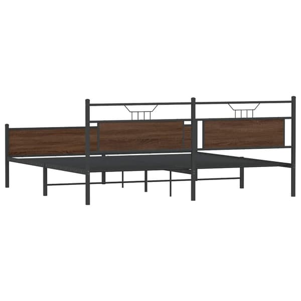vidaXL sengeramme uden madras 200x200 cm metal brun egetræsfarve