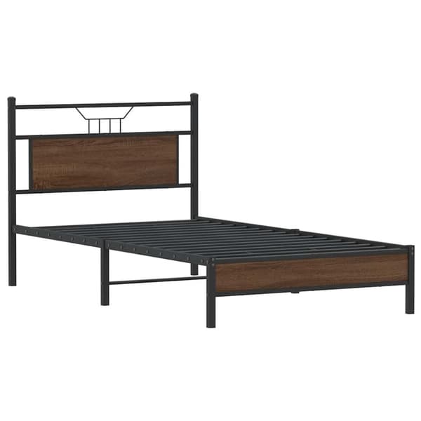 vidaXL Sengeramme uten madrass brun eik 107x203 cm konstruert tre