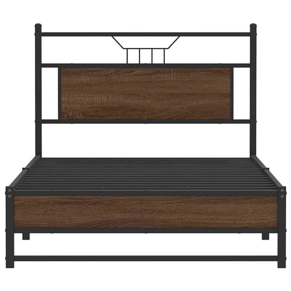 vidaXL Sängynrunko ilman patjaa ruskea tammi 100x200 cm tekninen puu