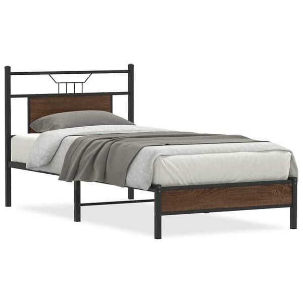 vidaXL Sengeramme uten madrass brun eik 90x190 cm konstruert tre