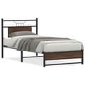 Miniatyrbilde 1 av 11: vidaXL Sengeramme uten madrass brun eik 80x200 cm konstruert tre
