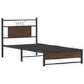 Miniatyrbillede 4 af 11: vidaXL sengeramme 80x200 cm uden madras konstrueret træ brunt eg