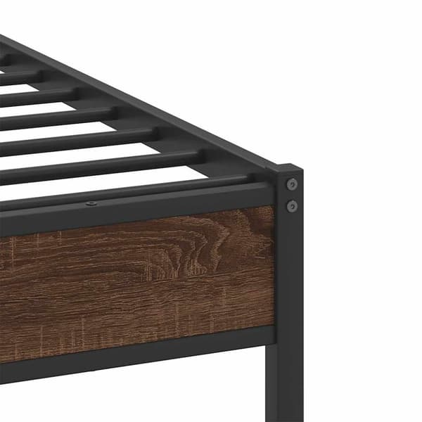 vidaXL sengeramme 80x200 cm uden madras konstrueret træ brunt eg