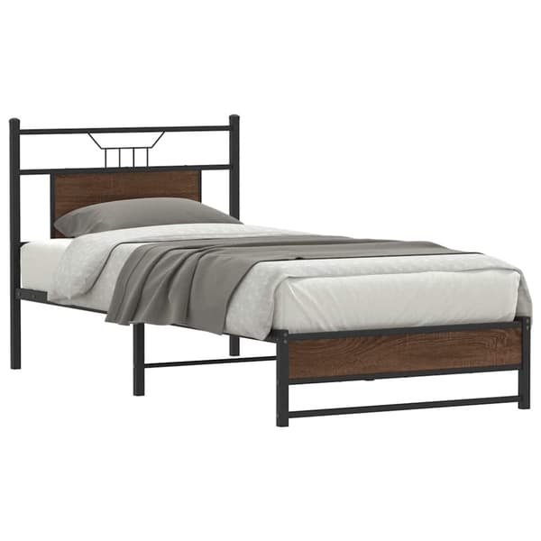 vidaXL sengeramme 80x200 cm uden madras konstrueret træ brunt eg