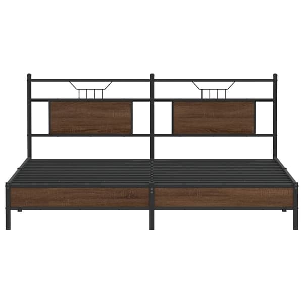 vidaXL Sängynrunko ilman patjaa ruskea tammi 183x213 cm tekninen puu
