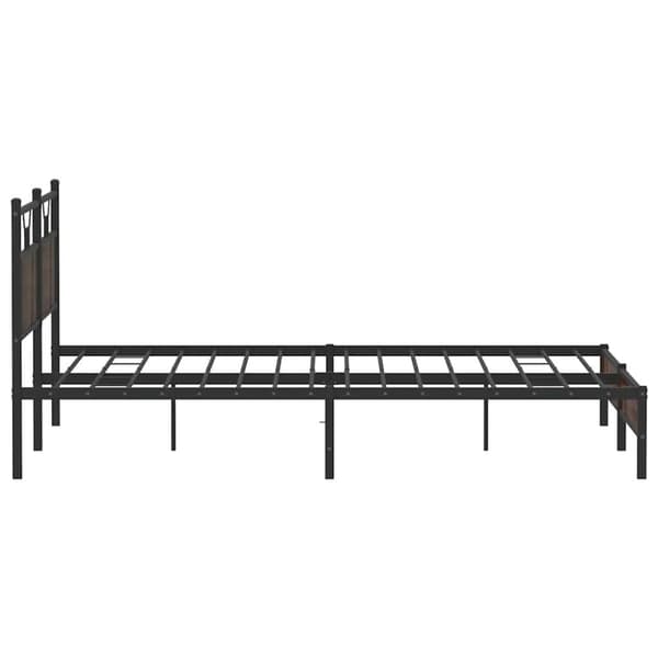 vidaXL Sängynrunko ilman patjaa ruskea tammi 183x213 cm tekninen puu