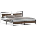Miniatyrbilde 3 av 11: vidaXL Sengeramme i metall uten madrass brun eik 200x200 cm